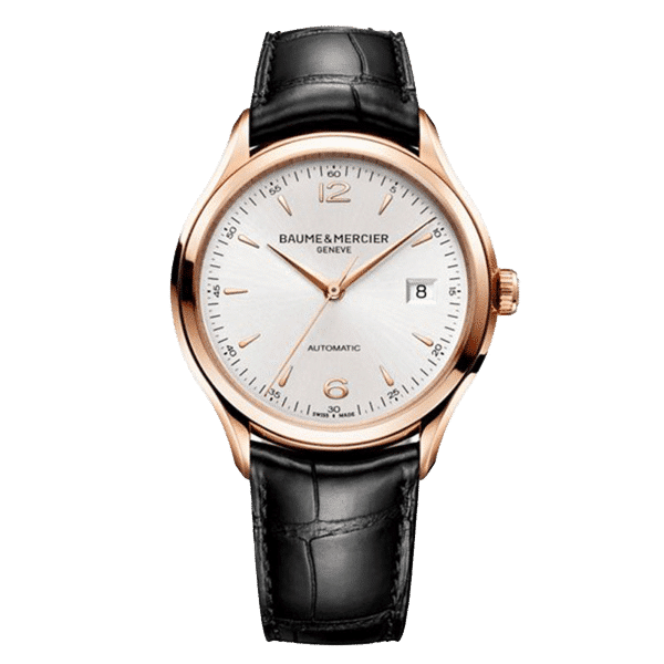 Baume & Mercier Clifton iz 18-karatnega rožnatega zlata s srebrno številčnico 39 mm M0A10058